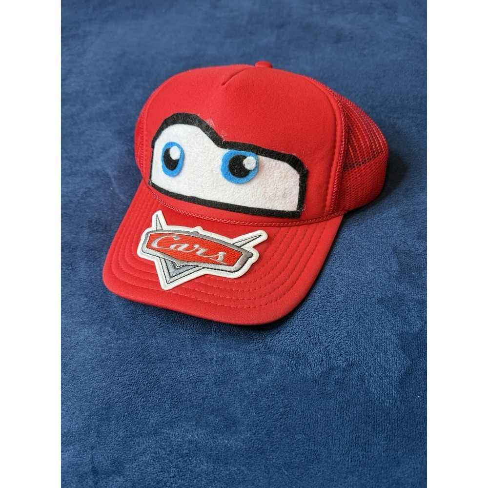 Otto Custom Made Lightning McQueen Snapback Hat Red One Size Trucker Cap